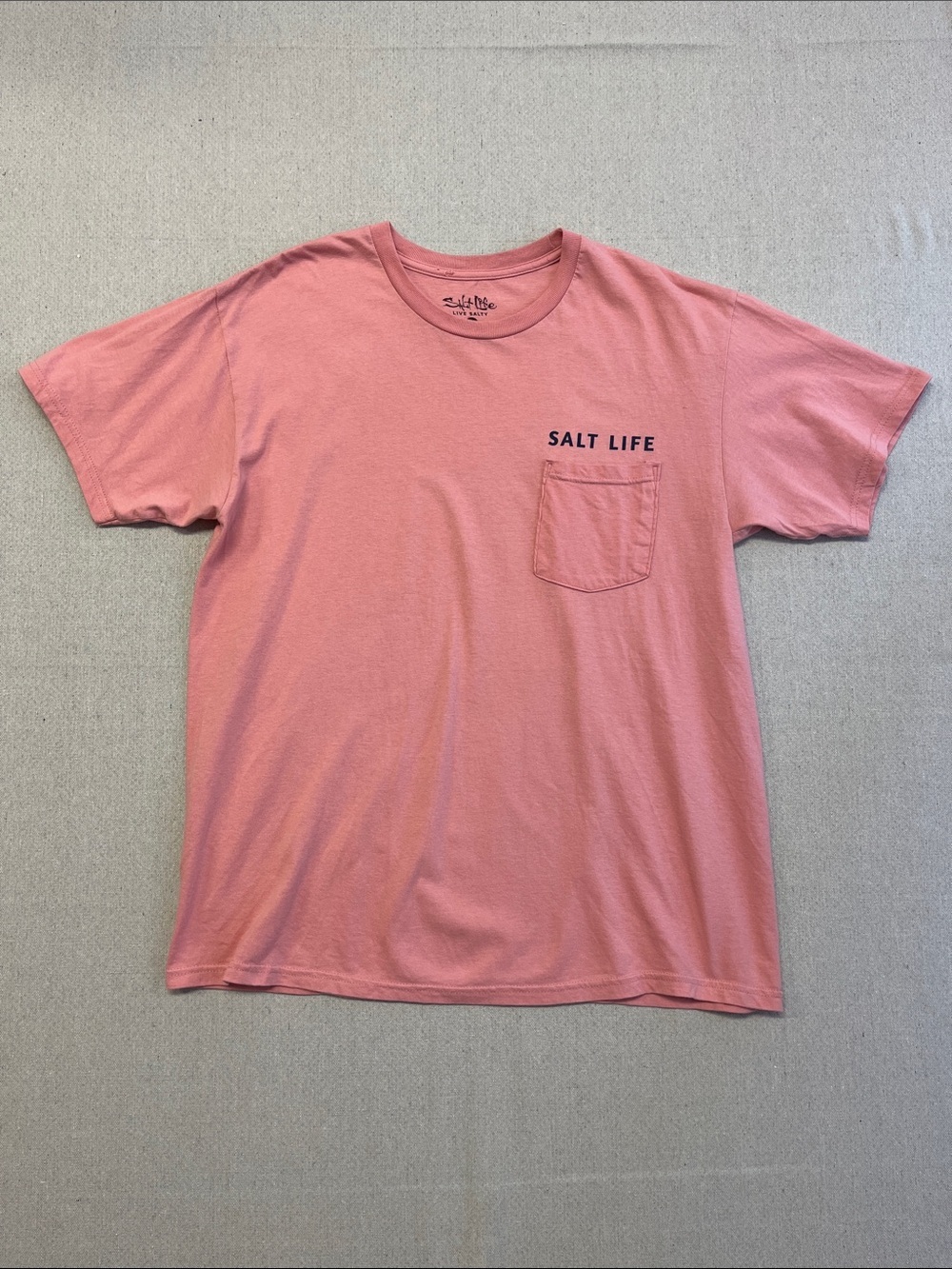 Salt Life Coral Short Sleeve Pocket Tee with Navy Logo